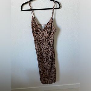 BRAND NEW SILKY SATIN SLIP DRESS CHEETAH